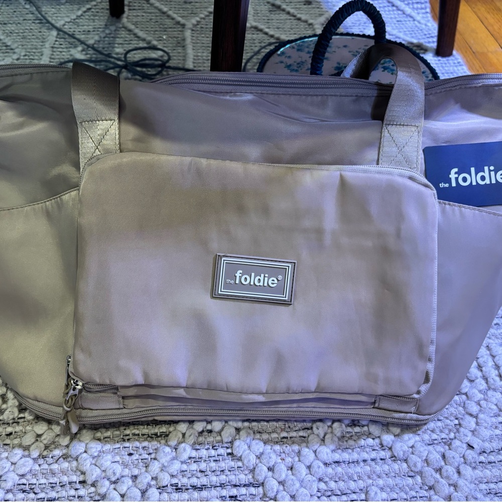 the foldie Beige Foldable Travel Tote